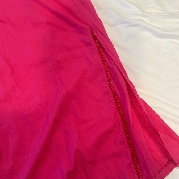 Zara Linen Pink Midi Skirt with Beaded Detail - Picture 5 of 6